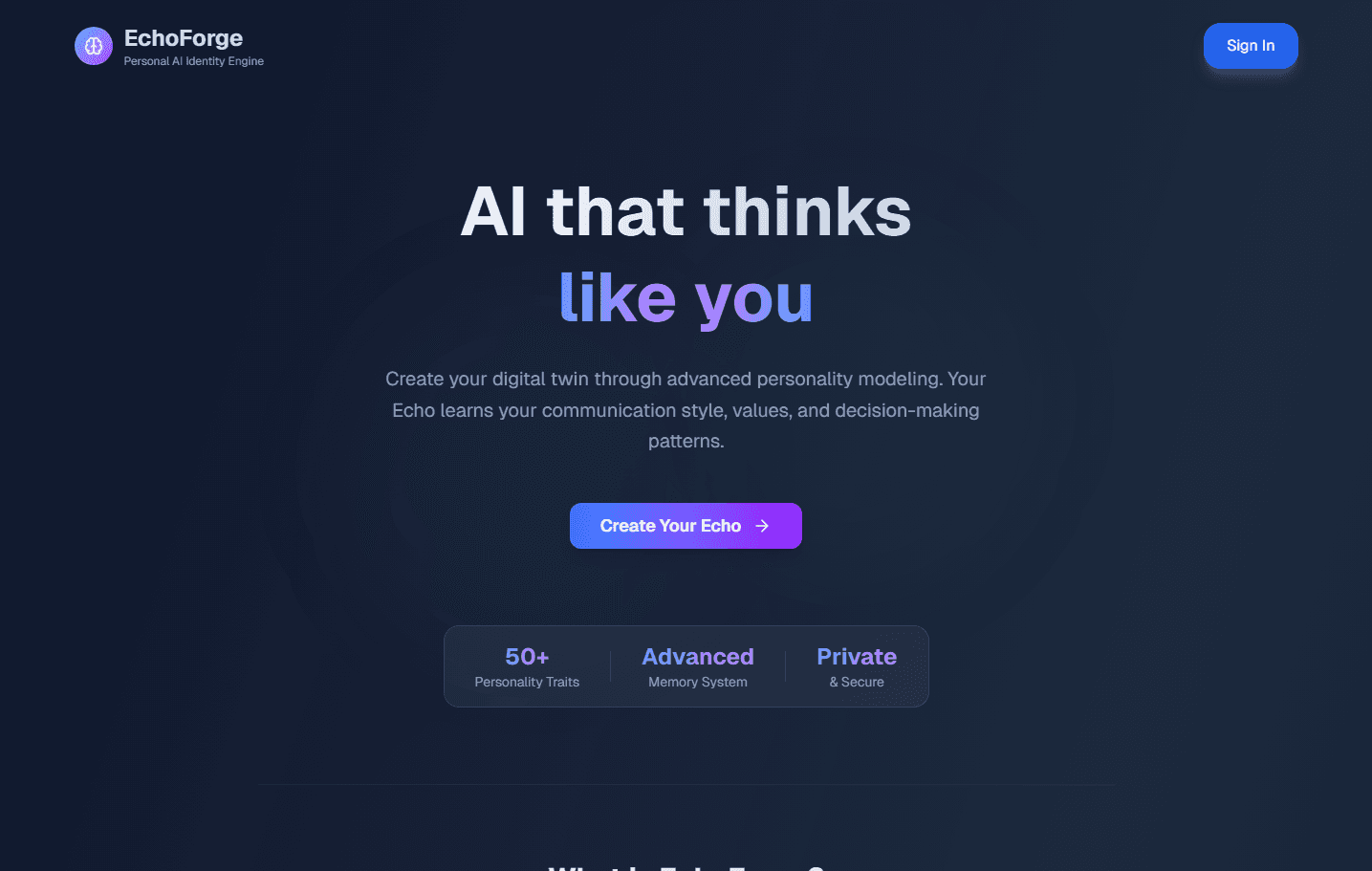 EchoForge AI Platform interface